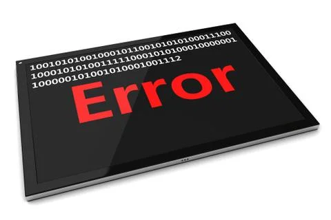 Error in the software for tablet pc Illustrazione stock
