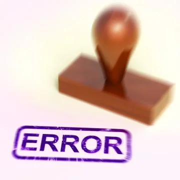 Error stamp used to mark mistakes and faults - 3d illustration Stock Illustration