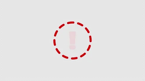 Error symbol dashed red circle animation Stock Footage 335795901