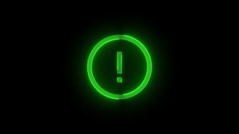 Error symbol icon glowing neon green color animation Stock Footage 278859986