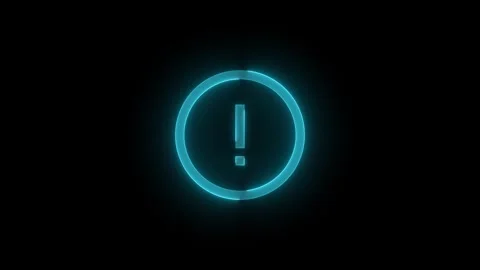 Error symbol icon glowing neon cyan color animation Stock Footage 278859990