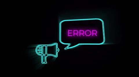 Error. System error. megaphone with speech bubble. Computer virus. Hacker attack Stock Illustration