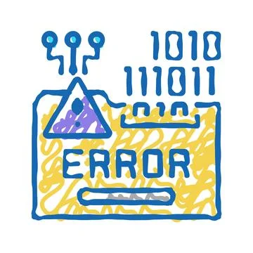 Error system icon doodle illustration Stockillustratie