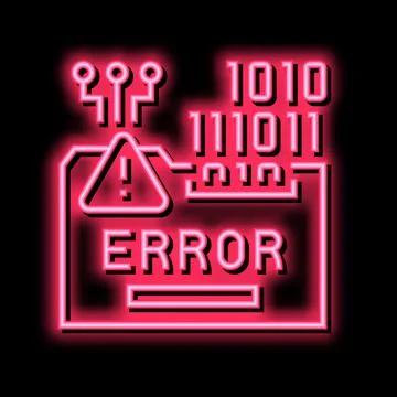 Error system neon glow icon illustration Stock Illustration