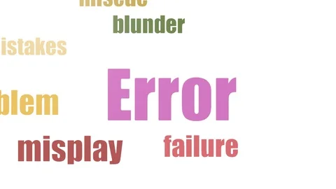 Error Tagcloud Animated On White Background 스톡 동영상 107230240