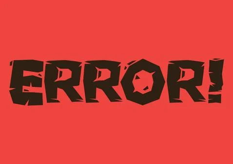 Error text against red background. Stock Illustration