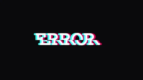 Error text appearing on a digital screen with glitch effect and technical Stock Footage 345587852