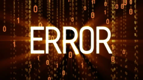 Error text on binary matrix background Stock Footage 287446545