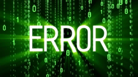 Error text on binary matrix background Stock Footage 288213391