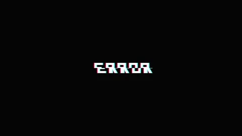 Error text displayed on black background for system failure and digital glitc Stock Footage 345588346
