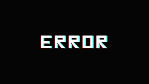 Error text displayed on a glitchy digital screen representing system failure Stock Footage 345587824