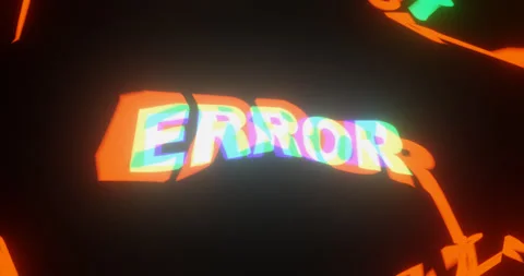 "ERROR" Text Glitch Effect Animation Stock Footage 254112231