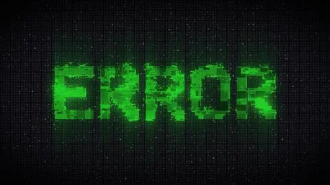ERROR text with glitch effect. Glitch ERROR video game screen Stock Illustration