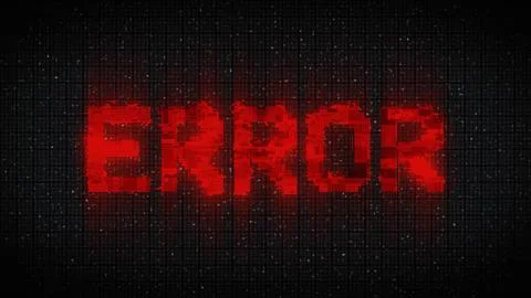 ERROR text with glitch effect. Glitch ERROR video game screen Stock Illustration