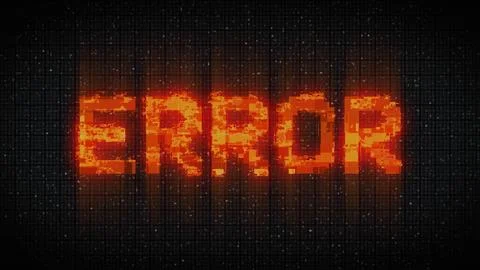 ERROR text with glitch effect. Glitch ERROR video game screen Stock Illustration