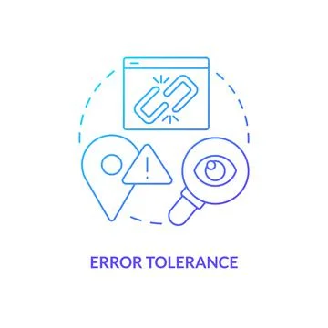 Error tolerance blue gradient concept icon イラスト素材