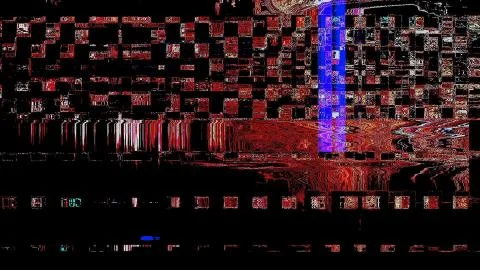 Error in the TV broadcasting or screen device working. Red glitch on the black 스톡 일러스트