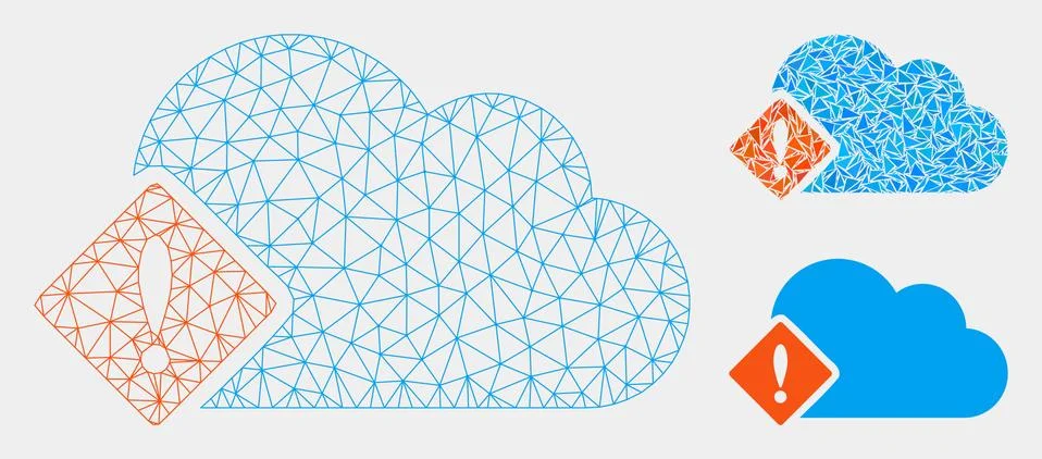 Error Vector Mesh Carcass Model and Triangle Mosaic Icon Illustrazione stock