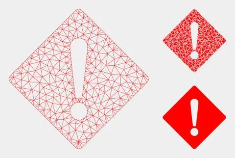 Error Vector Mesh Carcass Model and Triangle Mosaic Icon Ilustración de archivo