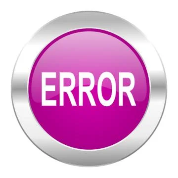 Error violet circle chrome web icon isolated. Illustrazione stock