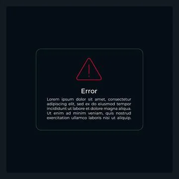 Error warning info UI element template Stock Illustration