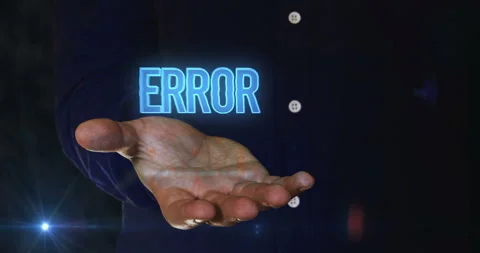 Error warning symbol over hand Stock Footage 323829454