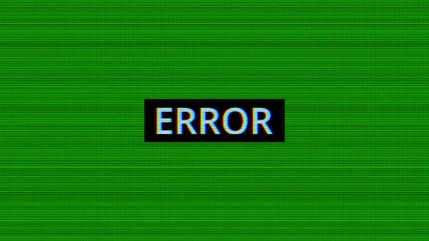 Error Warning Text - Appearing and Disappearing Message on Noisy Green Screen Video stock 321832748