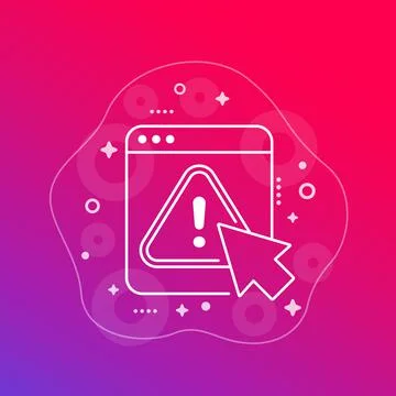 Error, warning window vector icon for web Ilustración de archivo