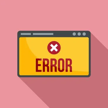 Error web page icon, flat style Illustrazione stock