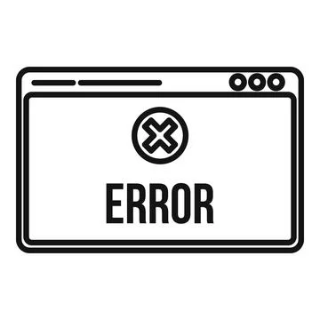 Error web page icon, outline style Illustrazione stock