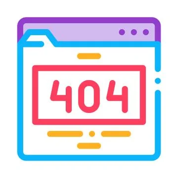 Error web site page icon vector outline illustration Stock Illustration