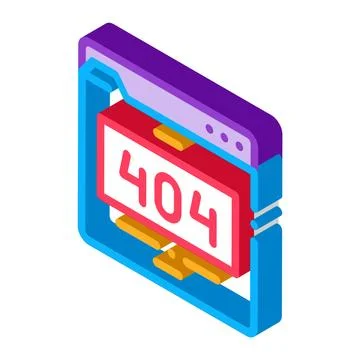 Error web site page isometric icon vector illustration Stock Illustration