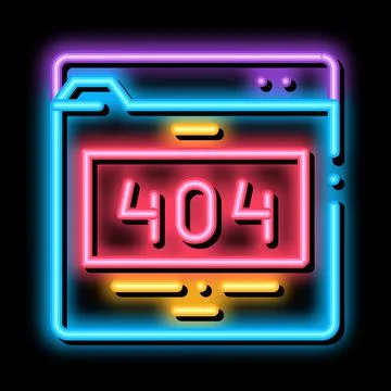 Error web site page neon glow icon illustration Stock Illustration