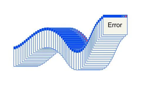 Error Window interface. windows browser page Illustrazione stock