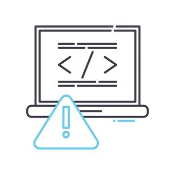 Error window line icon, outline symbol, vector illustration, concept sign イラスト素材