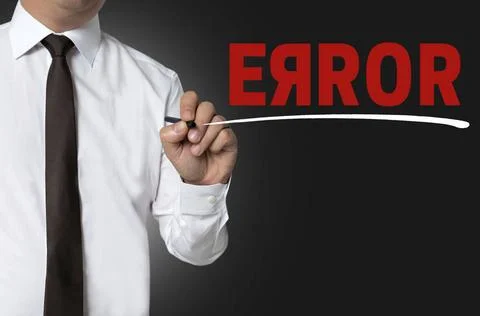 Error wird von Geschäftsmann geschrieben hintergrund error wird von Geschä. Stock Photos