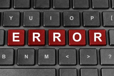 Error word on keyboard Stock Photos