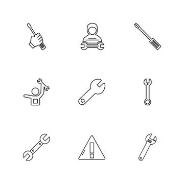 Error , wrench , screw driver , hardware , tools , constructions , labour , e Stock Illustration