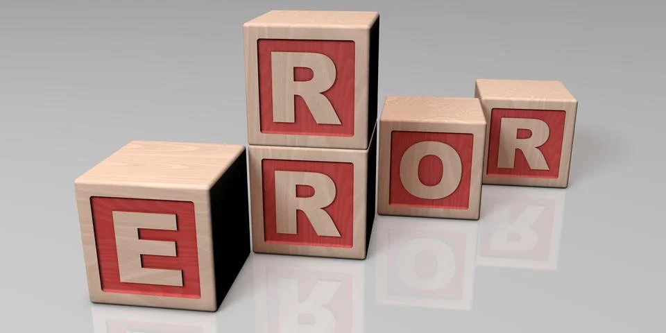 ERROR written with wooden blocks Stock Illustration