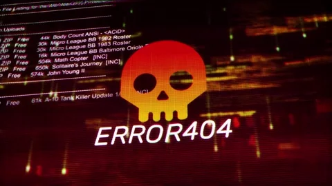 Error404 Danger sign Hacked system or cyber attack Warning Glitch 02 Stock Footage 343550454