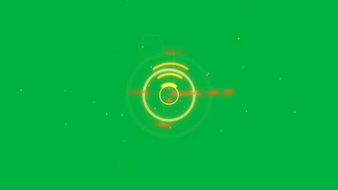 ERROR_404 popping orange HUD pulsing rings, orbiting dots, showing low signal on Stock Footage 329531859