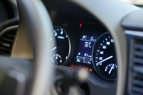 Errors on car dashboard Foto stock