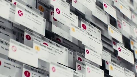 Errors Windows Background. User Interface. Critical, System, Server, Fatal Stock Footage 257051094