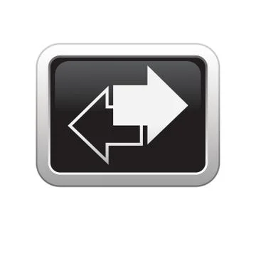 Errows icon on black silver button Stock Illustration