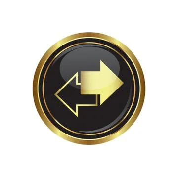 Errows icon round gold button Stock Illustration