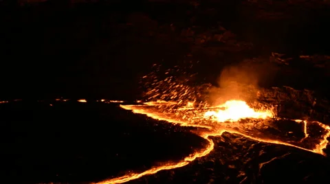 Erta Ale, Erta Ale is an active volcano in the Danakil Depression in north easte Stock Footage 63910742
