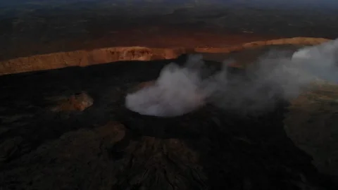 Erta Ale, volcano, Danakil Depression, Ethiopia Stock Footage 121202652