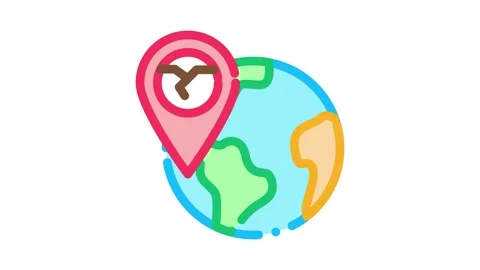 Ertnkuake geolocation Icon Animation Stock Footage 145286300