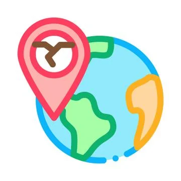 Ertnkuake geolocation icon vector outline illustration Stock Illustration