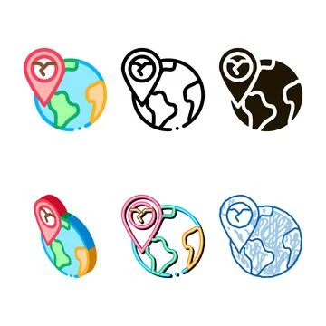 Ertnkuake geolocation styleset icon vector outline Stock Illustration